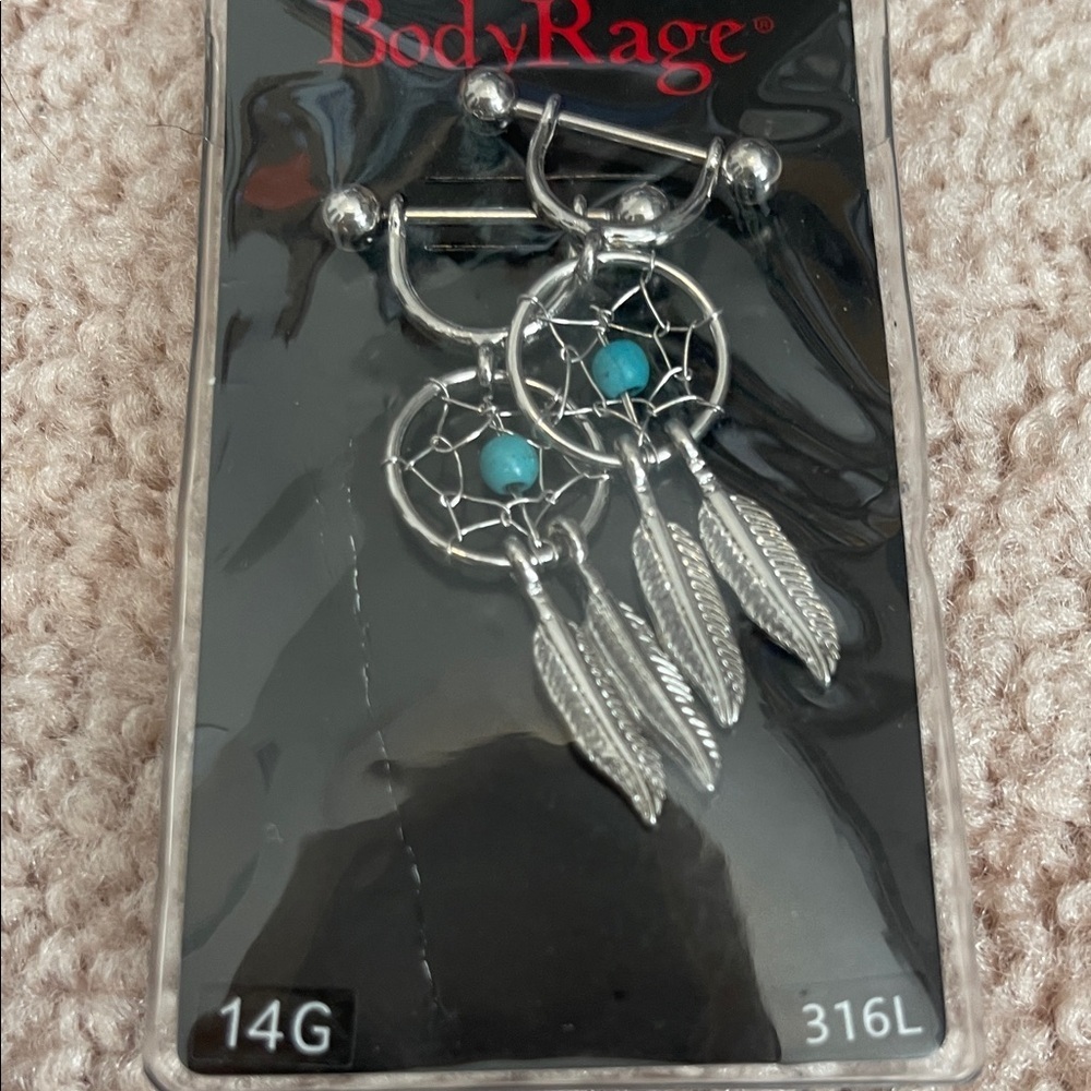 NWT Body Rage Dreamcatcher Belly Ring with Turquoise - Picture 3 of 3